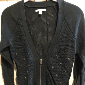 American Eagle zippered navy cardigan